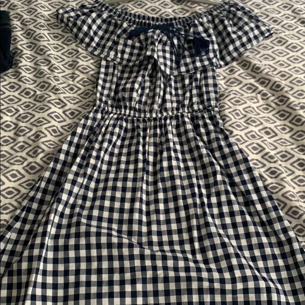 Blue plaid summer dress